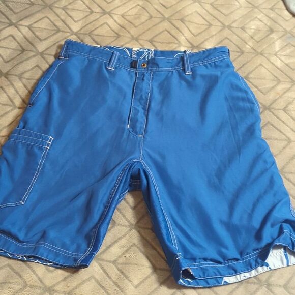 URBAN PIPELINE Men's (Size 32) Blue Reversible Swimming Trunks Shorts 9 Pockets! - Picture 5 of 6